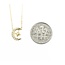 Necklace Crescent & Star .08ctw Round Diamonds 14ky 15.5"-16.5"-17.5" 1.61g 125060141