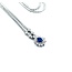 Necklace Starburst .30ctw Round Diamonds .52ct Sapphire 850pt 16.5" 6.78g 125060142