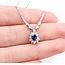 Necklace Starburst .30ctw Round Diamonds .52ct Sapphire 850pt 16.5" 6.78g 125060142