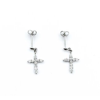 Earrings Cross .30ctw Round Diamonds 850pt 1.32g 125060144
