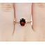 Ring Halo .05ctw Round Diamonds .05ct Garnet 10ky sz6.5 1.1g 125060149
