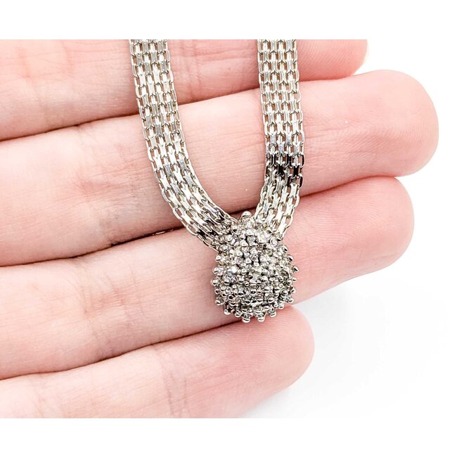 Necklace Tear Drop .25ctw Round Diamonds 10kw 5mm 16" 10g 125060150