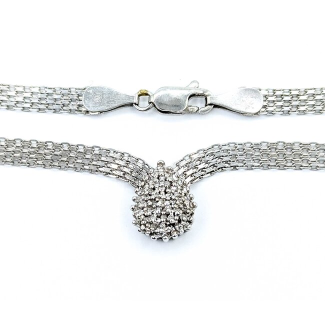 Necklace Tear Drop .25ctw Round Diamonds 10kw 5mm 16" 10g 125060150