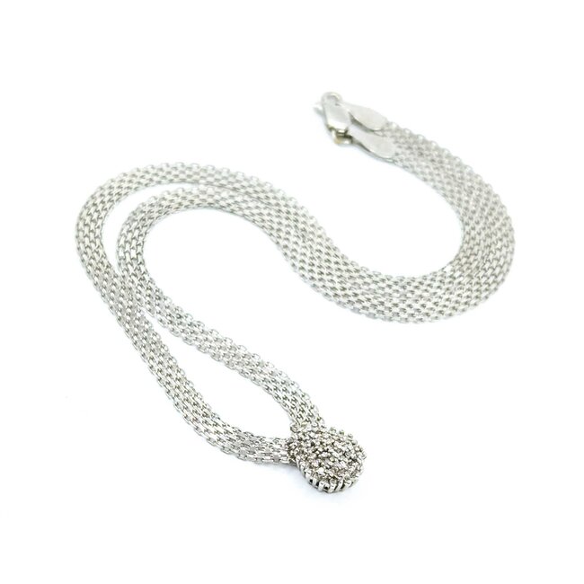 Necklace Tear Drop .25ctw Round Diamonds 10kw 5mm 16" 10g 125060150