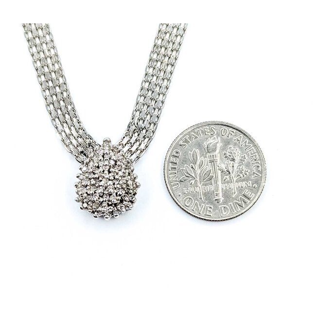 Necklace Tear Drop .25ctw Round Diamonds 10kw 5mm 16" 10g 125060150