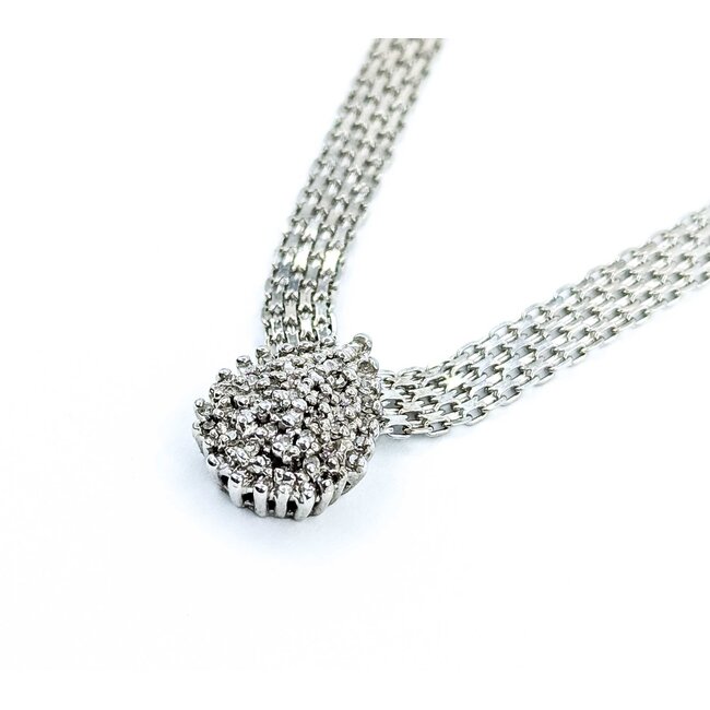 Necklace Tear Drop .25ctw Round Diamonds 10kw 5mm 16" 10g 125060150