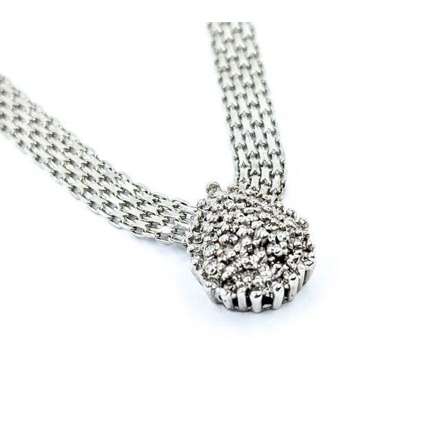 Necklace Tear Drop .25ctw Round Diamonds 10kw 5mm 16" 10g 125060150