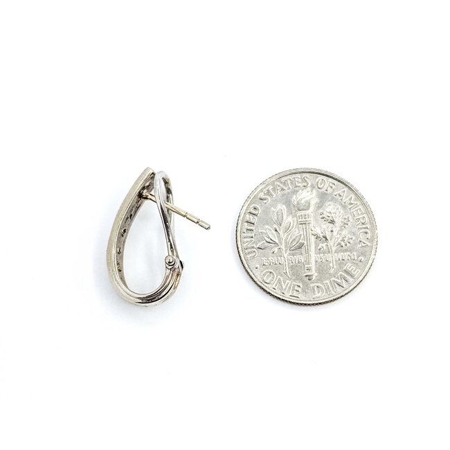 Earrings J-Hoop Omega Back .25ctw Round Diamonds 10kw .6x.1" 2.5g 125060152