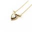 Pendant Ribbon Heart .025ct Round Diamond .38ct Opal 14ky 1.1mm 18" 2.9g 125060153