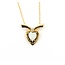Pendant Ribbon Heart .025ct Round Diamond .38ct Opal 14ky 1.1mm 18" 2.9g 125060153