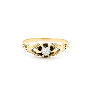 Ring Vintage Solitaire .18ct European Cut Diamond 14ky 5.8mm Sz9 1.9g 125060154