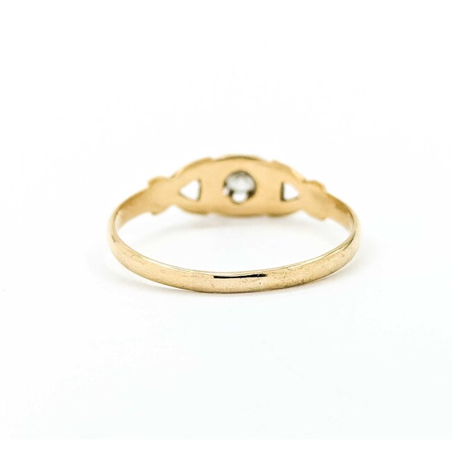 Ring Vintage Solitaire .18ct European Cut Diamond 14ky 5.8mm Sz9 1.9g 125060154