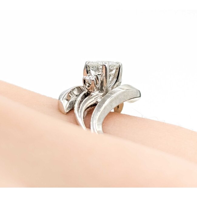 Ring Vintage .48ct Round Diamond .02ctw Diamonds 14kw 13mm Sz6.5 3.8g 125060157