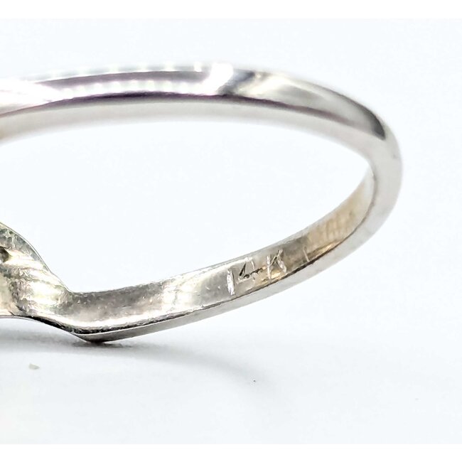 Ring Vintage .48ct Round Diamond .02ctw Diamonds 14kw 13mm Sz6.5 3.8g 125060157