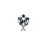 Pendant Drop .15ctw Round Diamonds .85ctw Blue Sapphire 14kw 16x11mm 1.8g 125060158