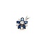 Pendant Drop .15ctw Round Diamonds .85ctw Blue Sapphire 14kw 16x11mm 1.8g 125060158