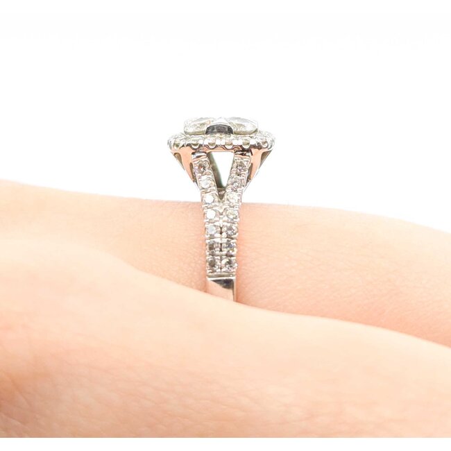 Ring Cluster .80ctw Round Diamonds 14kw 9.5x9.5mm Sz7 3.78g 125080008