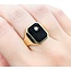 Ring Signet .05ct Round Diamond 3ct Black Onyx 14ky 17x14mm Sz11.5 8.04g 125080009