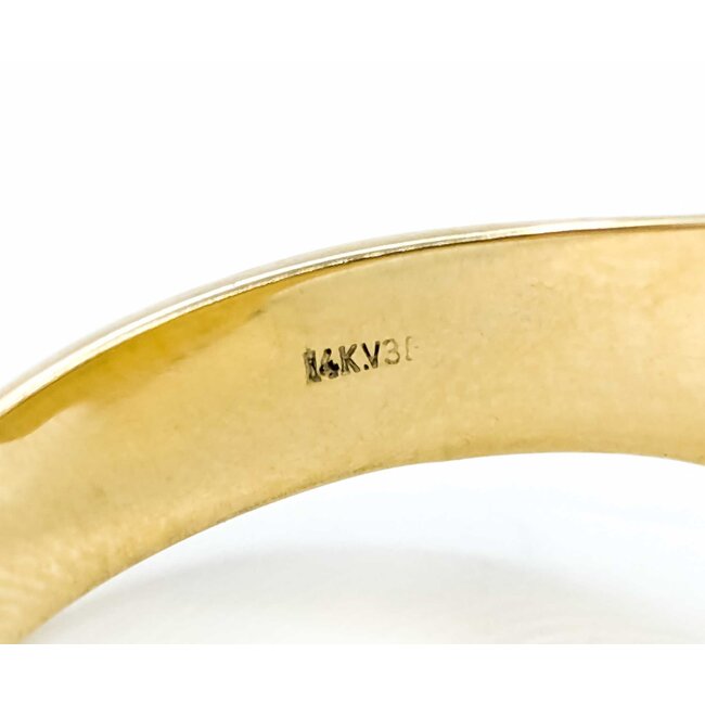 Ring Signet .05ct Round Diamond 3ct Black Onyx 14ky 17x14mm Sz11.5 8.04g 125080009