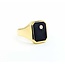 Ring Signet .05ct Round Diamond 3ct Black Onyx 14ky 17x14mm Sz11.5 8.04g 125080009