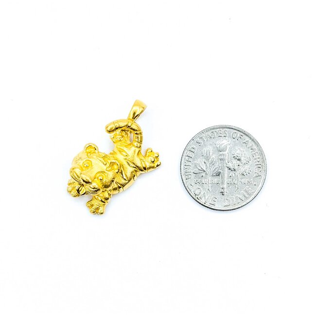 Pendant Tiger Kitten 24kt .75x.5" 4.61g 125092015