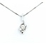 Pendant W/Chain Box Chain .25ct Round Diamond 14kw 17x6.5 18" 2.14g 225090019