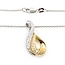 Pendant W/Chain Swirl .50ctw Round Diamonds 14ktt 25x22 18" 3.93g 225090021
