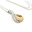 Pendant W/Chain Swirl .50ctw Round Diamonds 14ktt 25x22 18" 3.93g 225090021