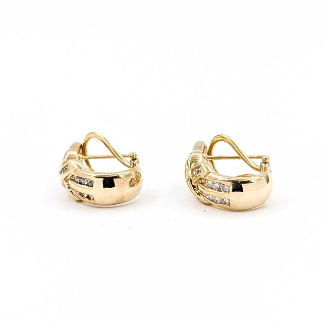 Earrings .25ctw Round Diamonds 14ky 6.5x18mm 4.55g 225090008