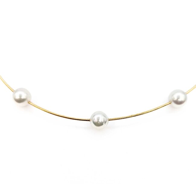 Necklace Station 9-10mm South Sea Pearls 18ky 16.5" 15.58g 225090016