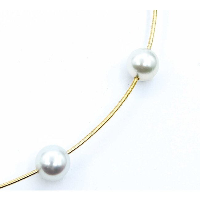 Necklace Station 9-10mm South Sea Pearls 18ky 16.5" 15.58g 225090016