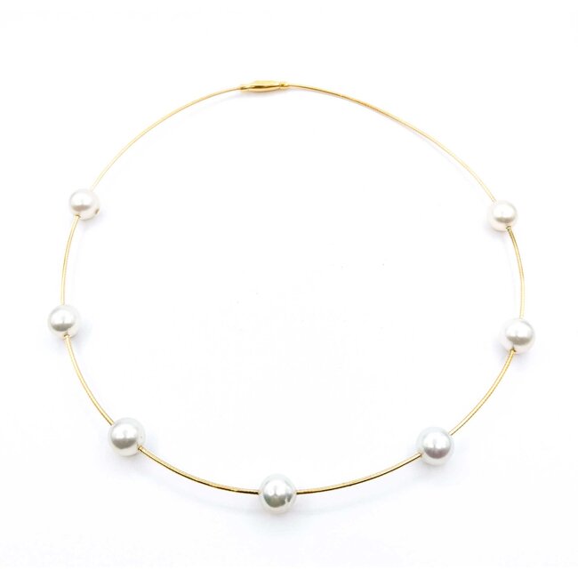 Necklace Station 9-10mm South Sea Pearls 18ky 16.5" 15.58g 225090016