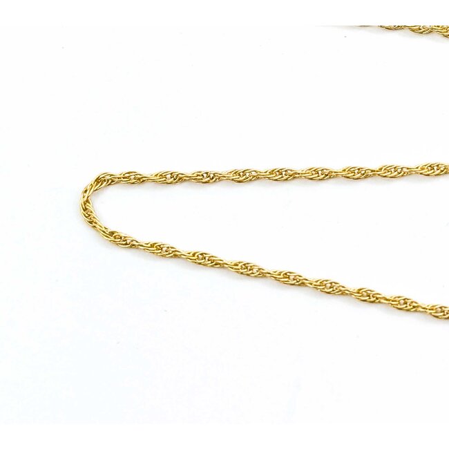 Necklace Rope Link Spring Clasp 14ky 1.6mm 19" 2.7g 125092003