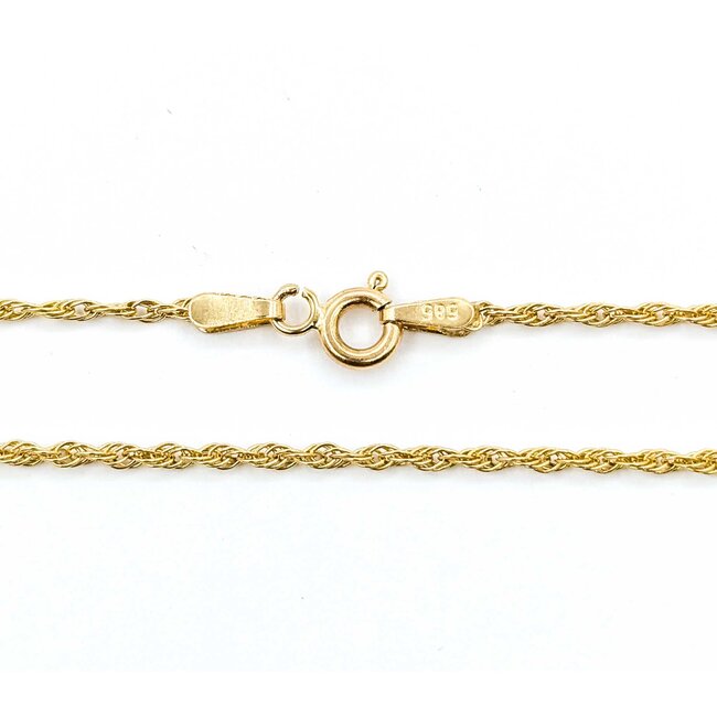 Necklace Rope Link Spring Clasp 14ky 1.6mm 19" 2.7g 125092003
