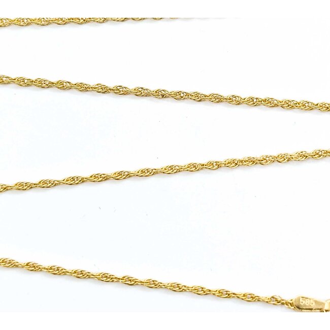 Necklace Rope Link Spring Clasp 14ky 1.6mm 19" 2.7g 125092003