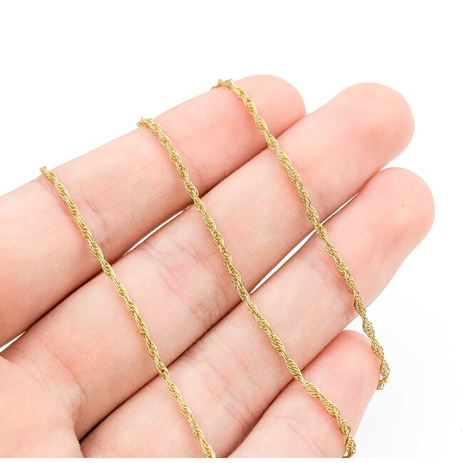 Necklace Rope Link Spring Clasp 14ky 1.6mm 19" 2.7g 125092003