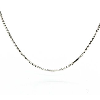 Necklace Box Link Lobster Clasp 14kw .7mm 18" 1.5g 125092004