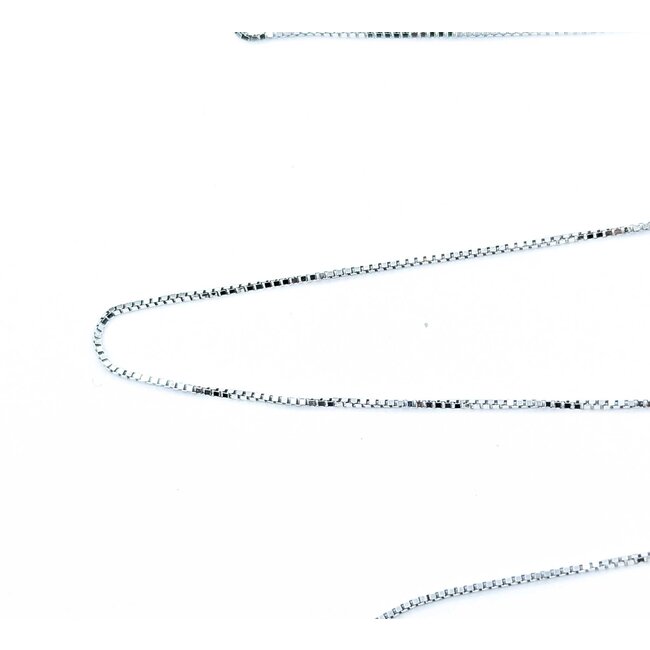 Necklace Box Link Lobster Clasp 14kw .7mm 18" 1.5g 125092004