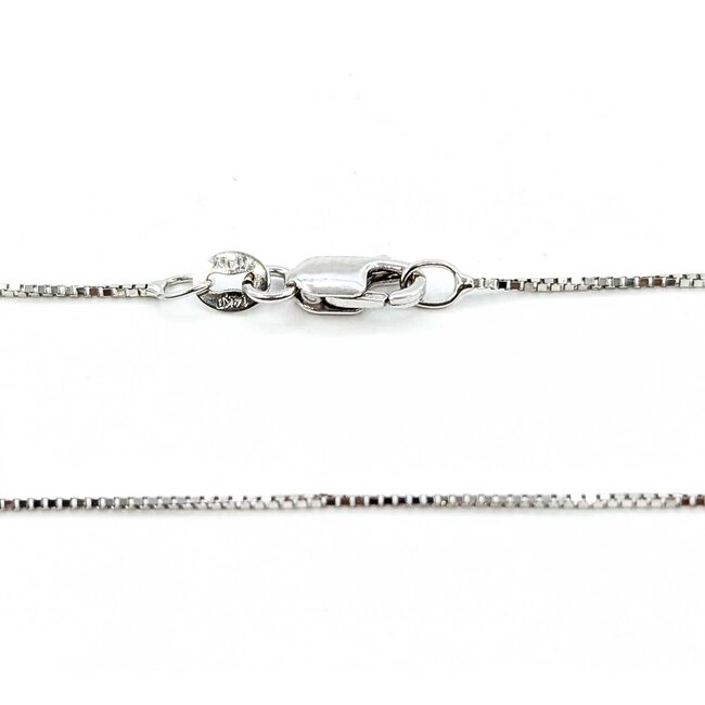 Necklace Box Link Lobster Clasp 14kw .7mm 18" 1.5g 125092004