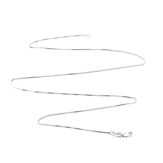 Necklace Box Link Lobster Clasp 14kw .7mm 18" 1.5g 125092004