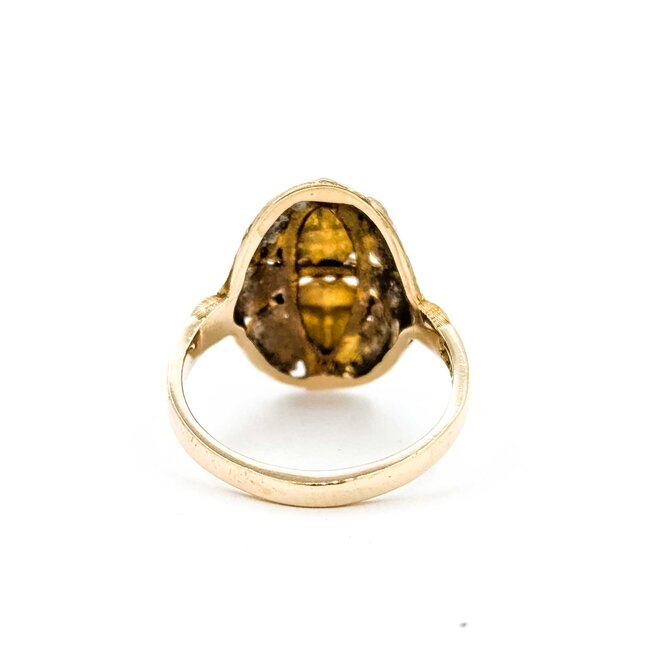 Ring Black Hills Gold Leaf Motif 10ktt 18mm Sz7 3.55g 125092034