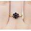 Ring Floral Cluster .33ctw Pyrope Garnet 14ky 2.35mm Sz7.75 2.47g 125090004