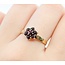 Ring Floral Cluster .33ctw Pyrope Garnet 14ky 2.35mm Sz7.75 2.47g 125090004