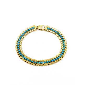 Bracelet Link Mesh 3mm Turquoise 18ky 8mm 7.5" 12.00g 225090023