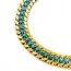 Bracelet Link Mesh 3mm Turquoise 18ky 8mm 7.5" 12.00g 225090023
