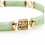 Bracelet Bezel Bar Set Jade 14ky 7.5mm 8" 15.7g 225090024