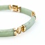 Bracelet Bezel Bar Set Jade 14ky 7.5mm 8" 15.7g 225090024