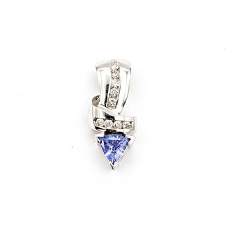 Pendant .25ctw Round Diamonds .72ct Purple Tanzanite 14kw 24x10mm 4.0g 225090025