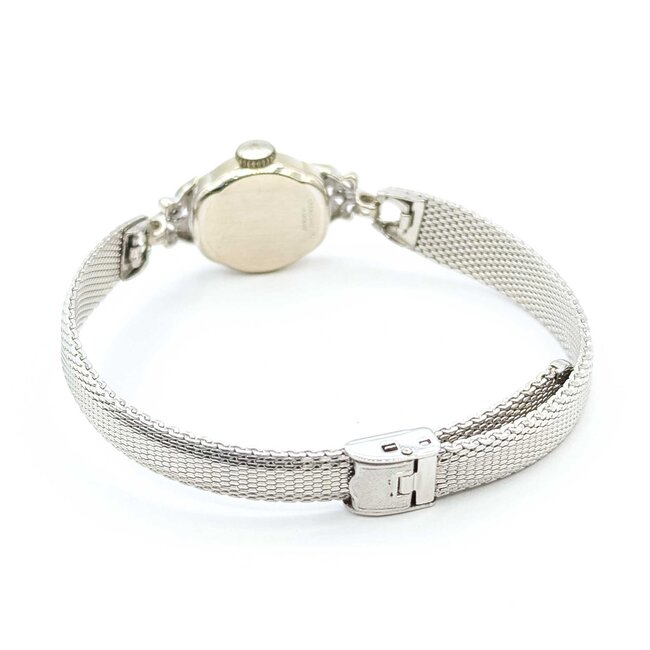 Watch Elgin Wind Up Wristwatch .06ctw Single Cut Diamonds 14kw 7.7g 225070140