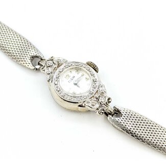 Watch Elgin Wind Up Wristwatch .06ctw Single Cut Diamonds 14kw 7.7g 225070140